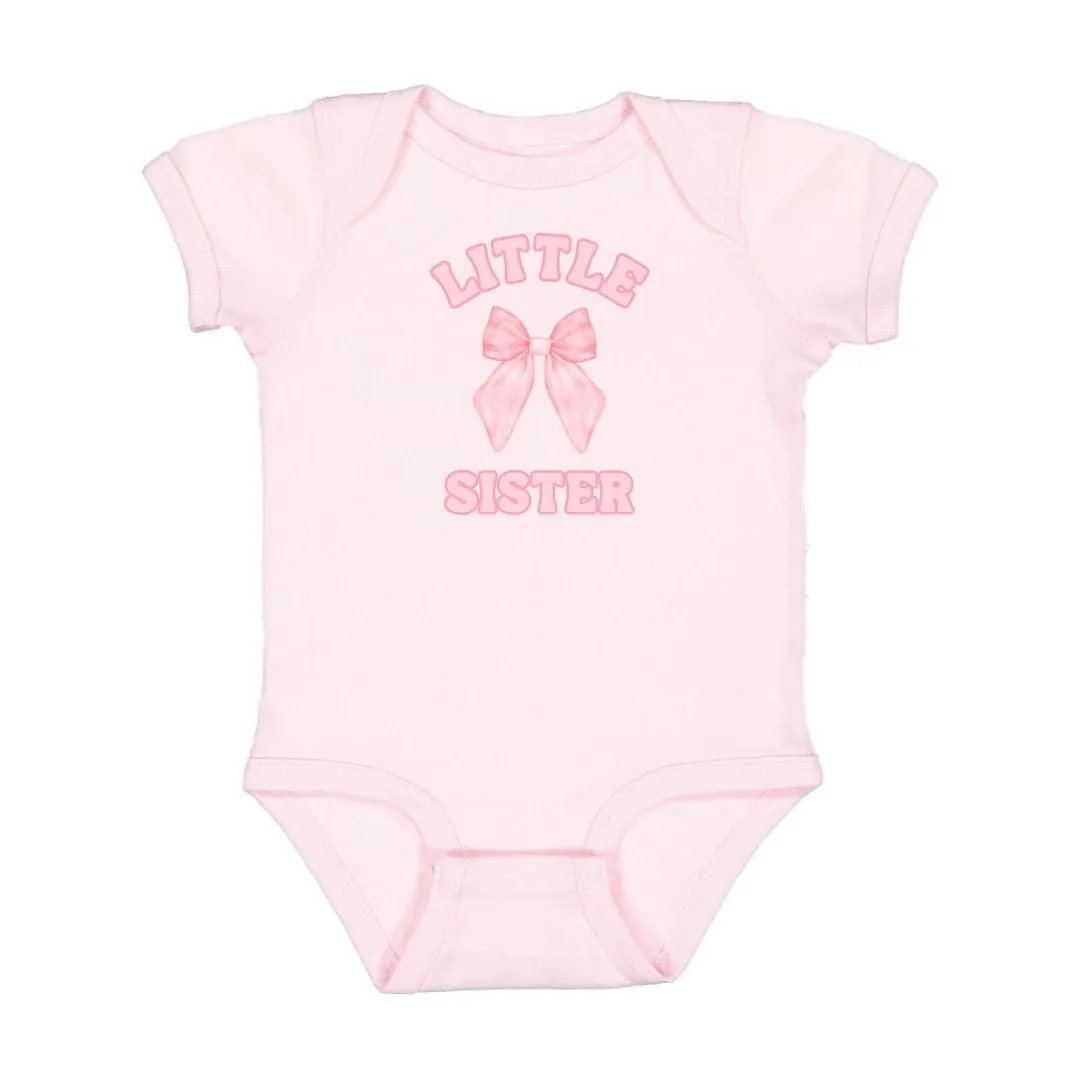 Sweet Wink Little Sister Bow Short Sleeve Bodysuit - Ballet