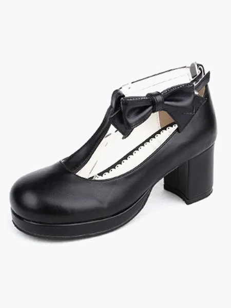 T-Strap Lolita Shoes with Bow Decor