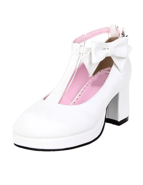 T-Strap Lolita Shoes with Bow Decor