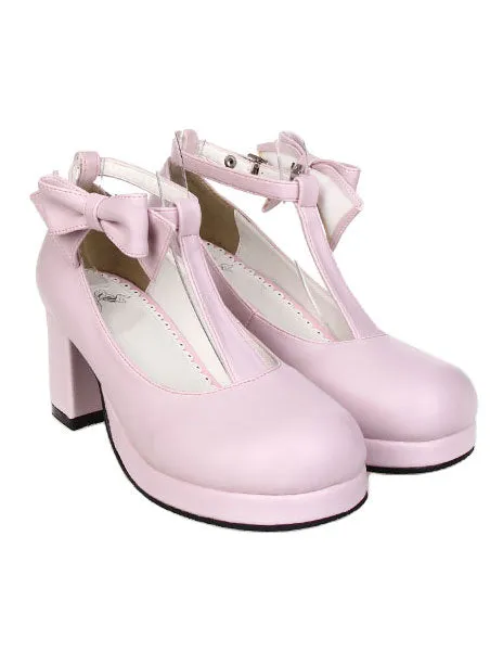 T-Strap Lolita Shoes with Bow Decor