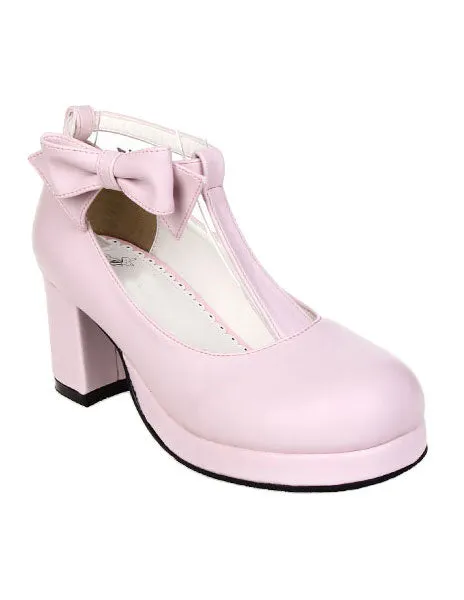 T-Strap Lolita Shoes with Bow Decor