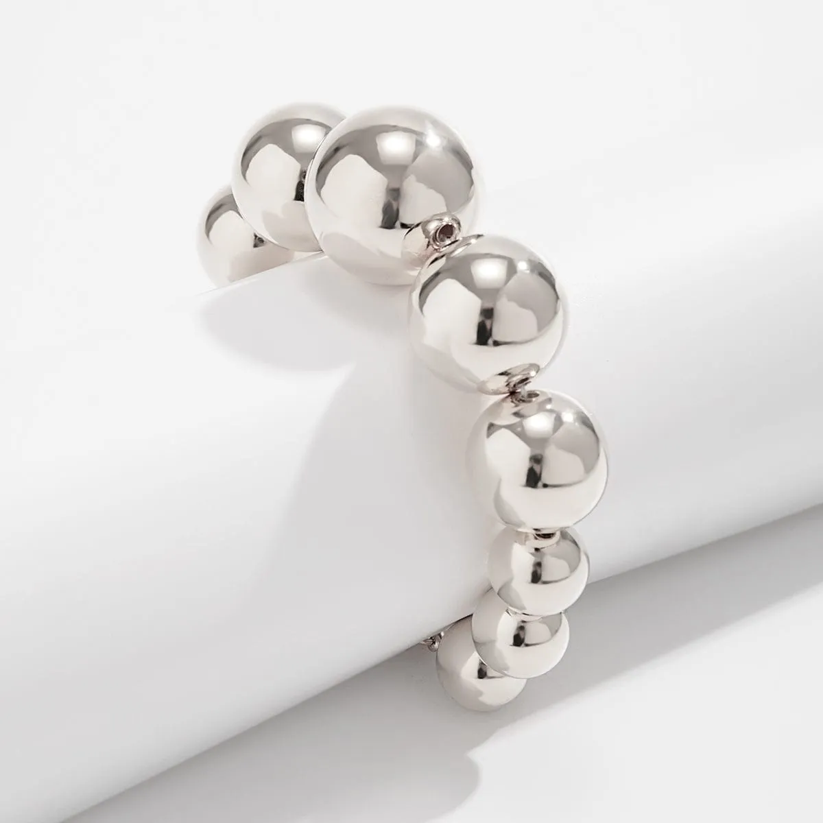 Temperament Chunky Gold Silver Tone Ball Chain Bracelet