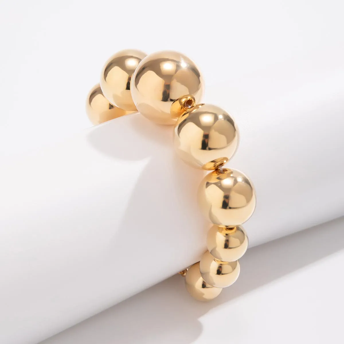 Temperament Chunky Gold Silver Tone Ball Chain Bracelet