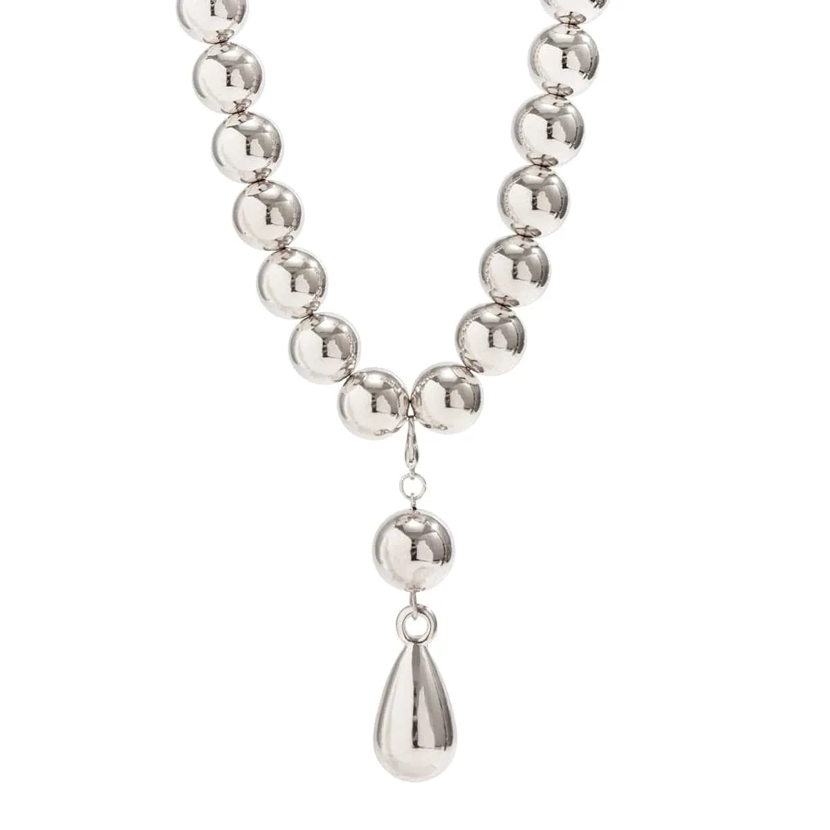 Temperament Chunky Waterdrop Pendant Ball Chain Necklace