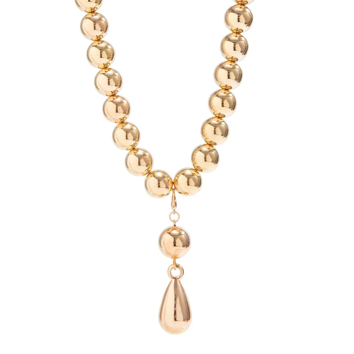 Temperament Chunky Waterdrop Pendant Ball Chain Necklace