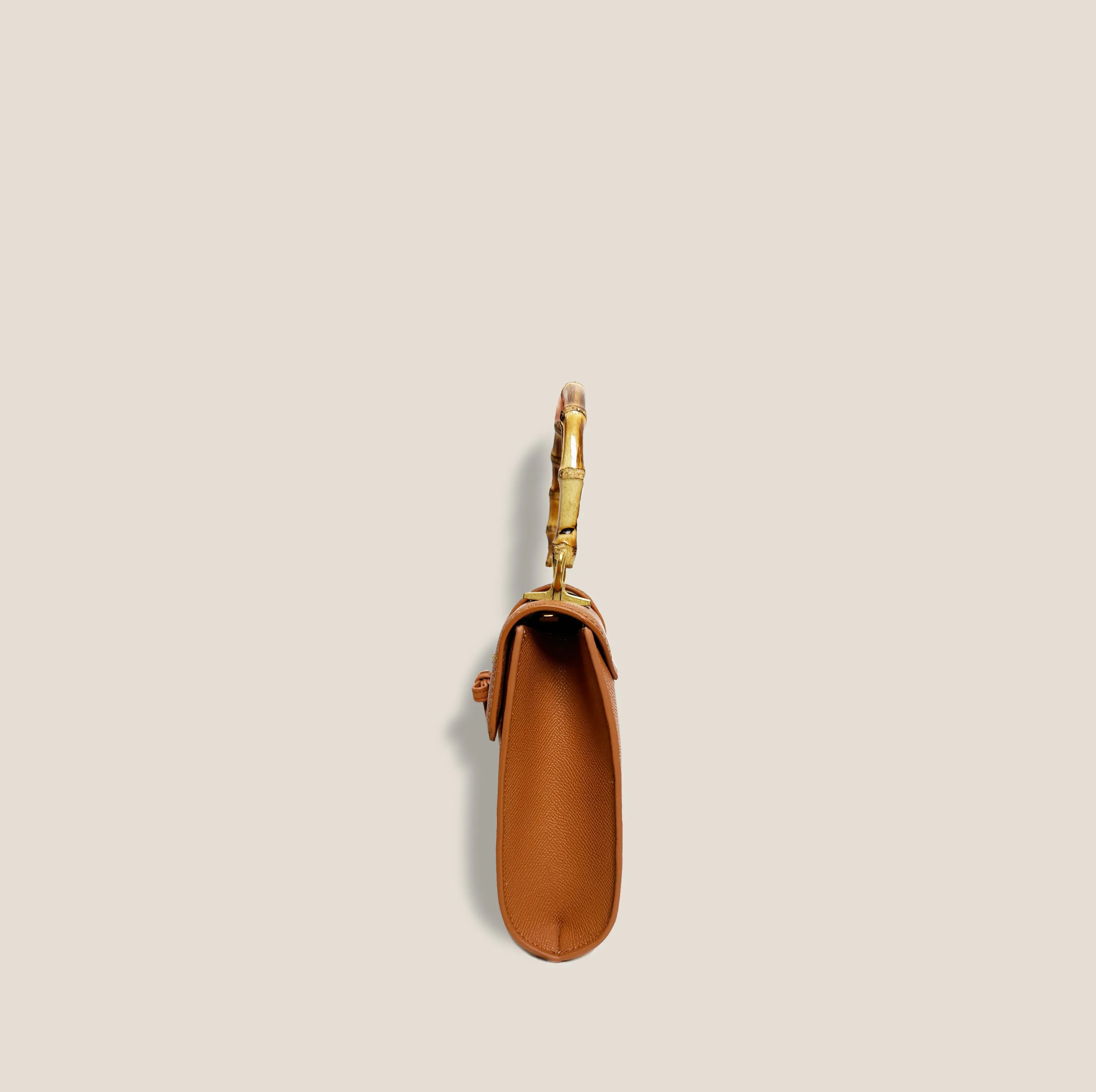THE CARLTON LADY CLUTCH BAMBOO - BASKET COGNAC*
