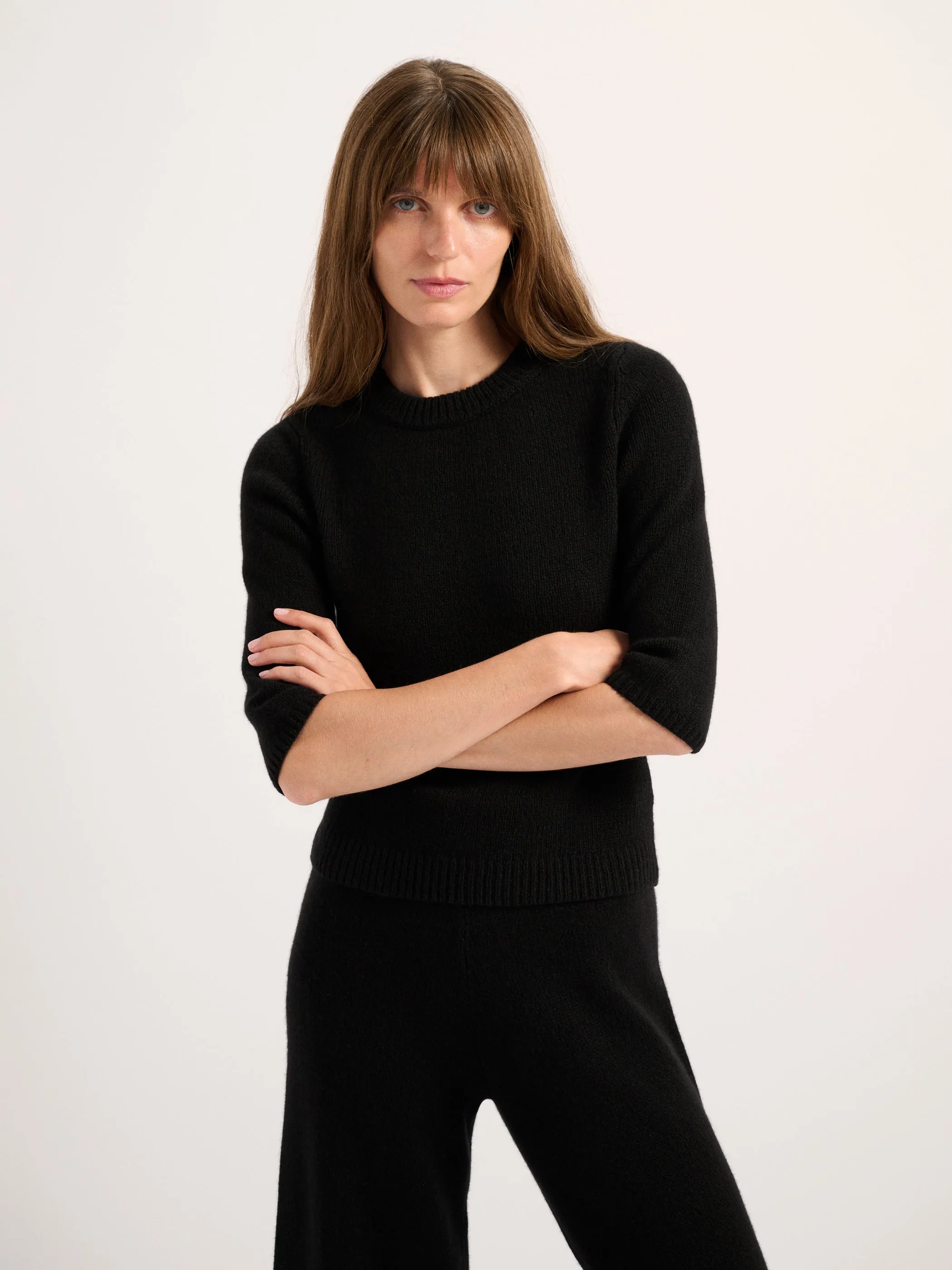 The Ella Elbow Sleeve Sweater in Cashmere