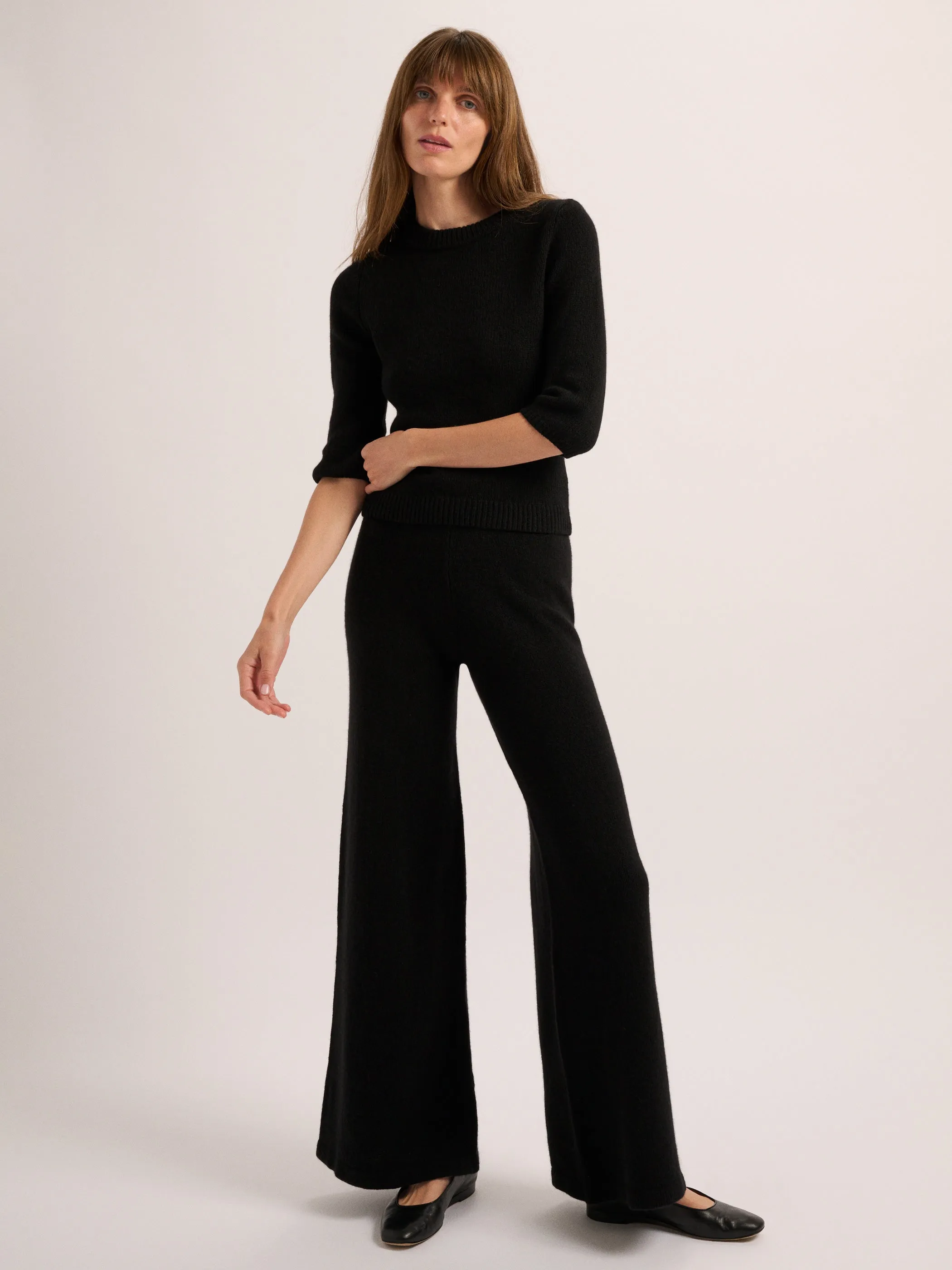 The Ella Elbow Sleeve Sweater in Cashmere
