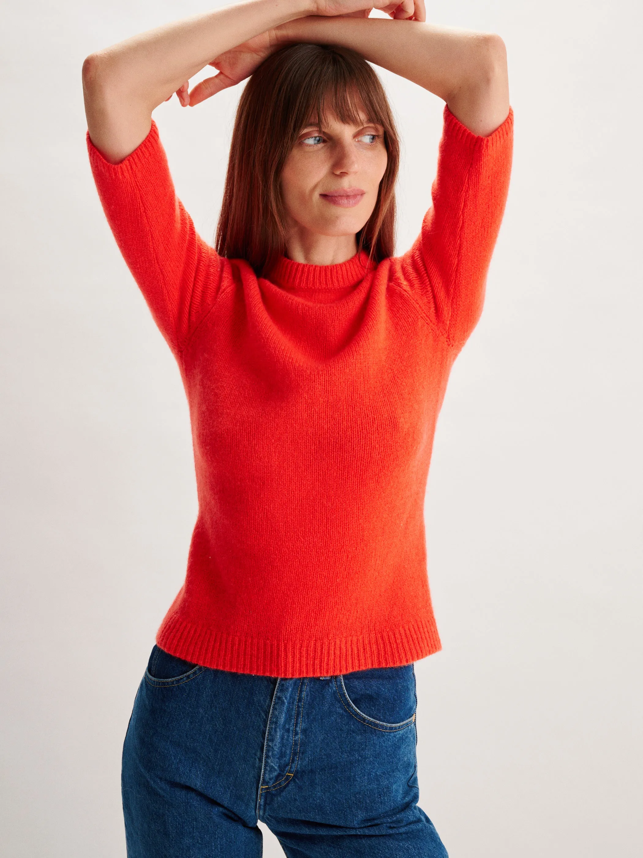The Ella Elbow Sleeve Sweater in Cashmere