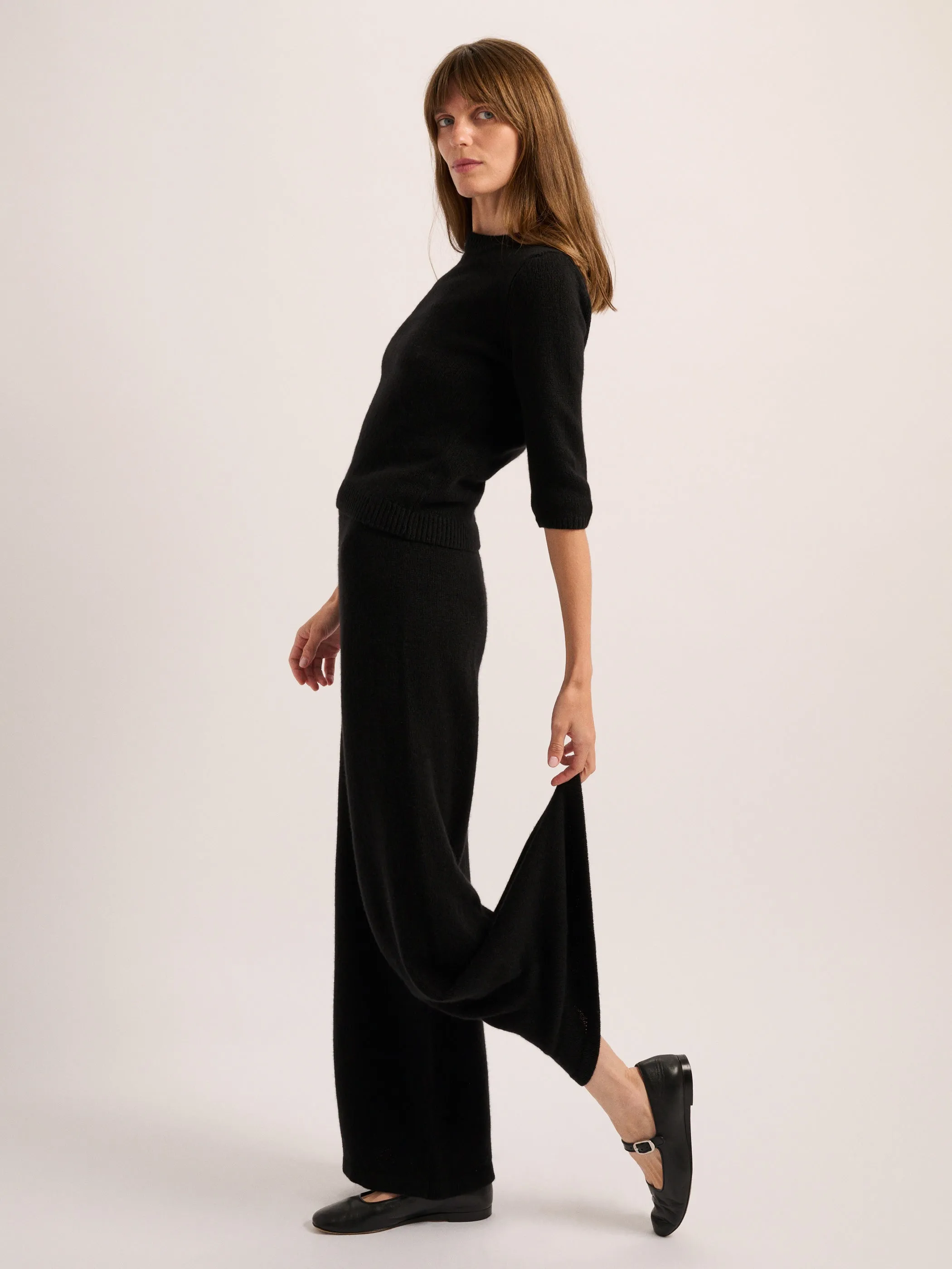 The Ella Elbow Sleeve Sweater in Cashmere