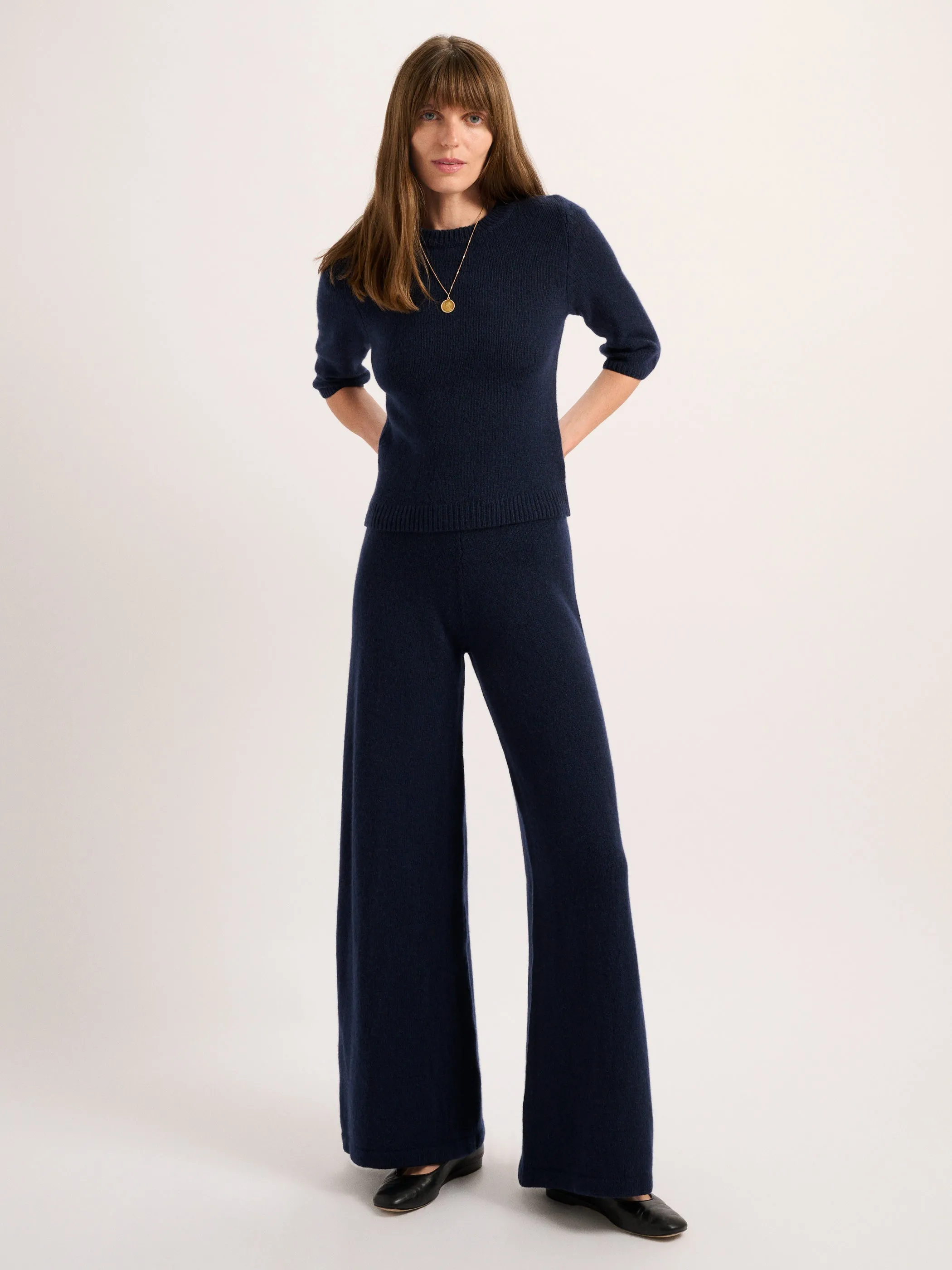 The Ella Elbow Sleeve Sweater in Cashmere