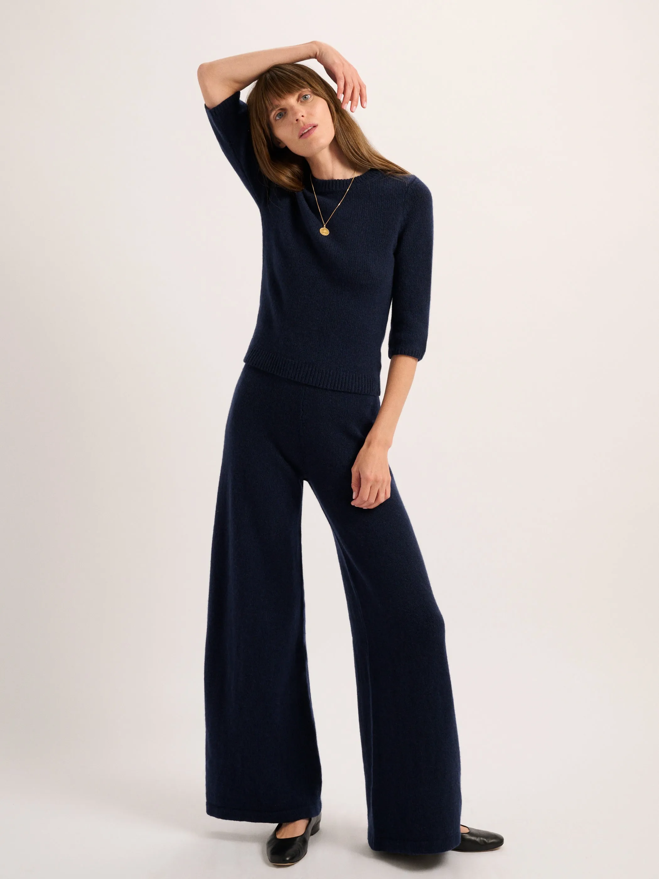 The Ella Elbow Sleeve Sweater in Cashmere