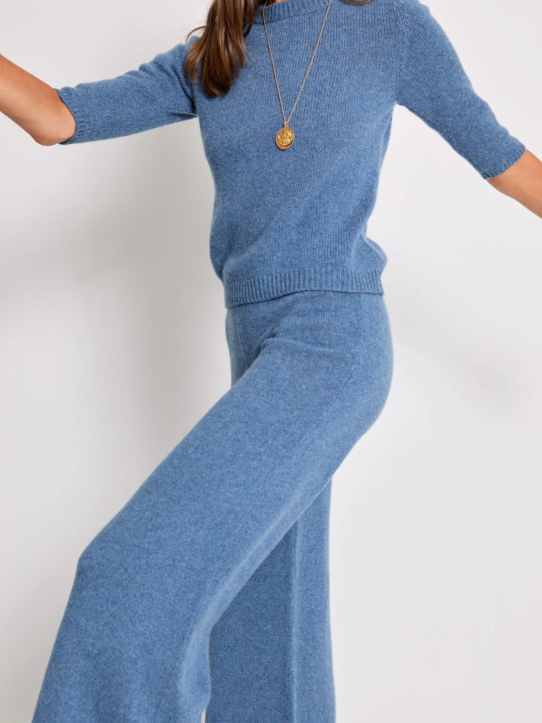 The Ella Elbow Sleeve Sweater in Cashmere