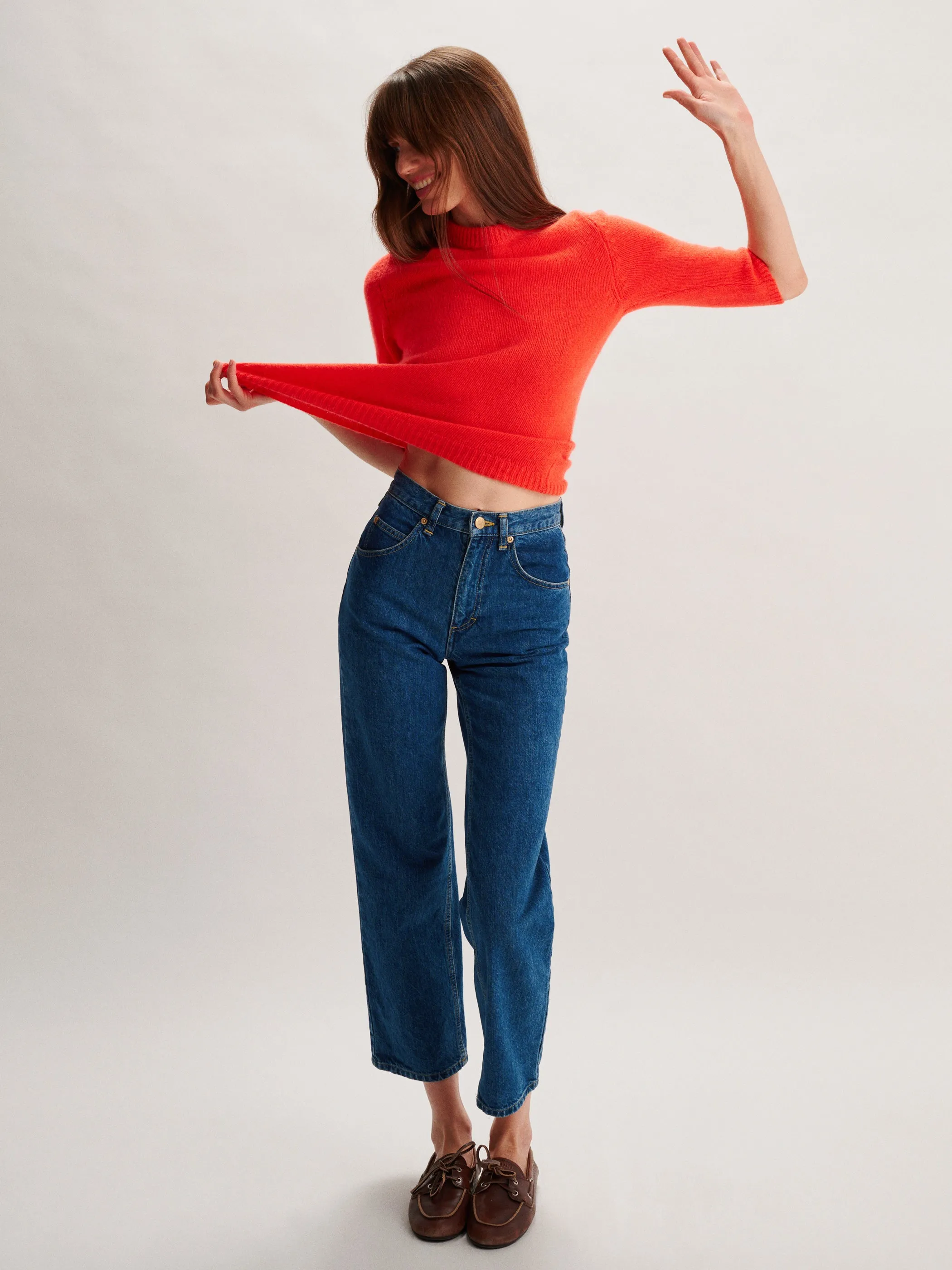 The Ella Elbow Sleeve Sweater in Cashmere