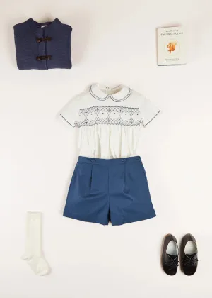 The French Blue Hand Smocked Two-Piece Set Baby Boy Look