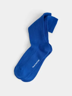 The Ribbed Socks in Nautical Blue