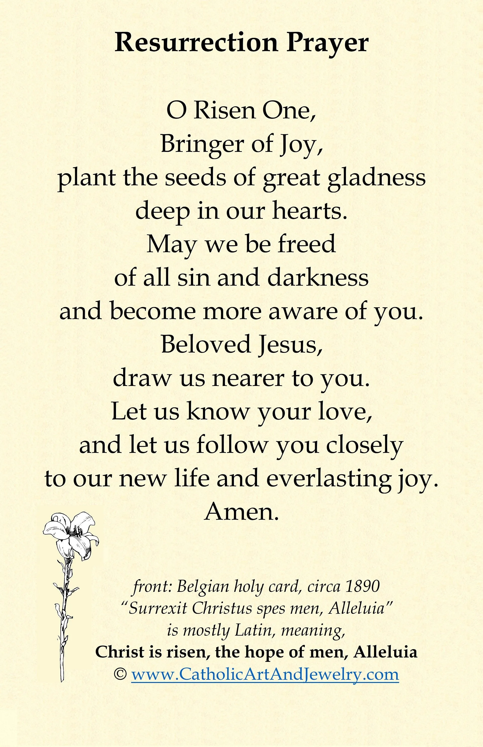 The Risen Christ is Our Hope – Resurrection – Restored Vintage Holy Card – Beuron pack of 10/100/1000