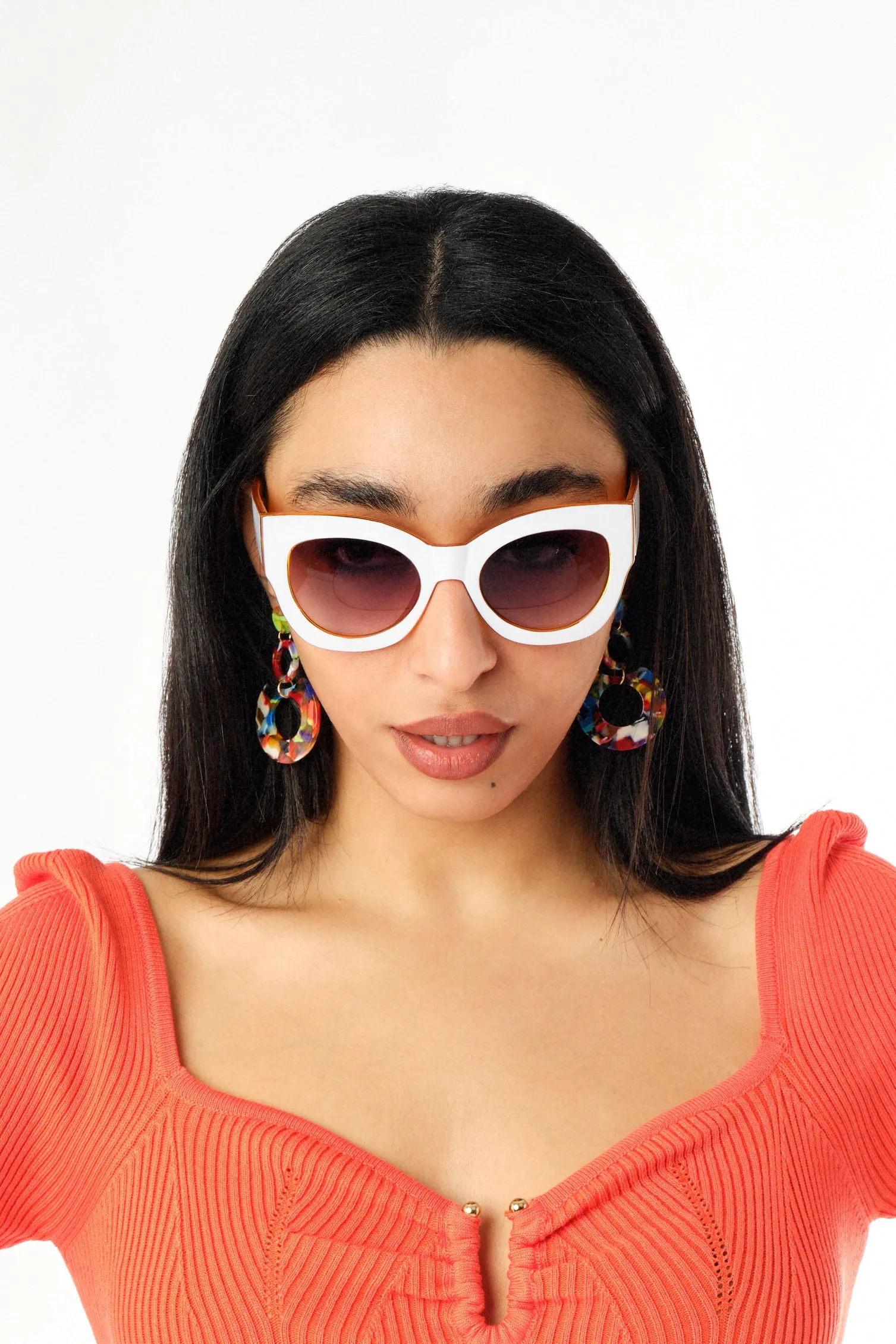 Thick Framed Chunky Cat Eye Sunglasses