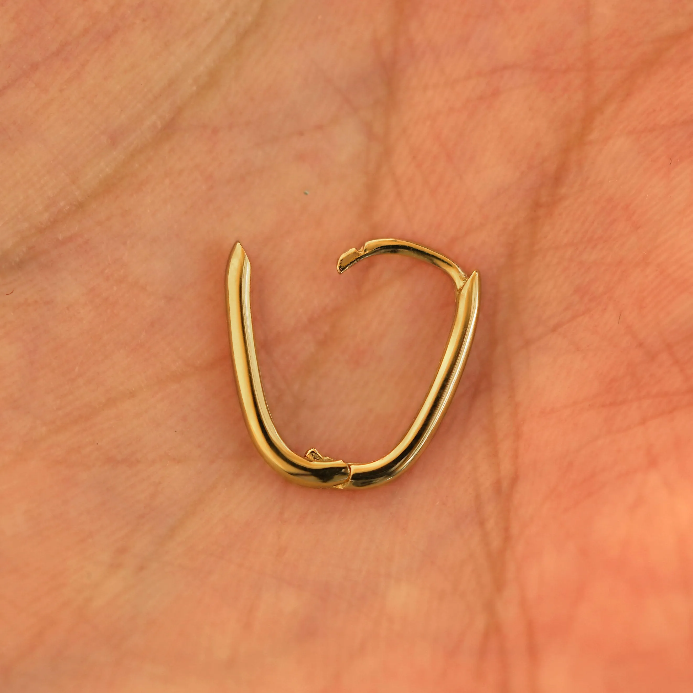 Thin Oval Huggie Hoops
