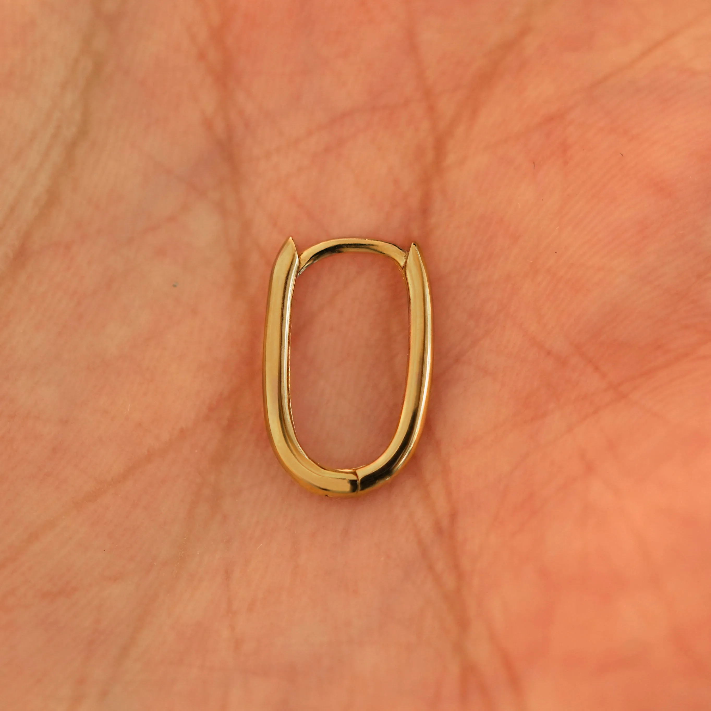 Thin Oval Huggie Hoops
