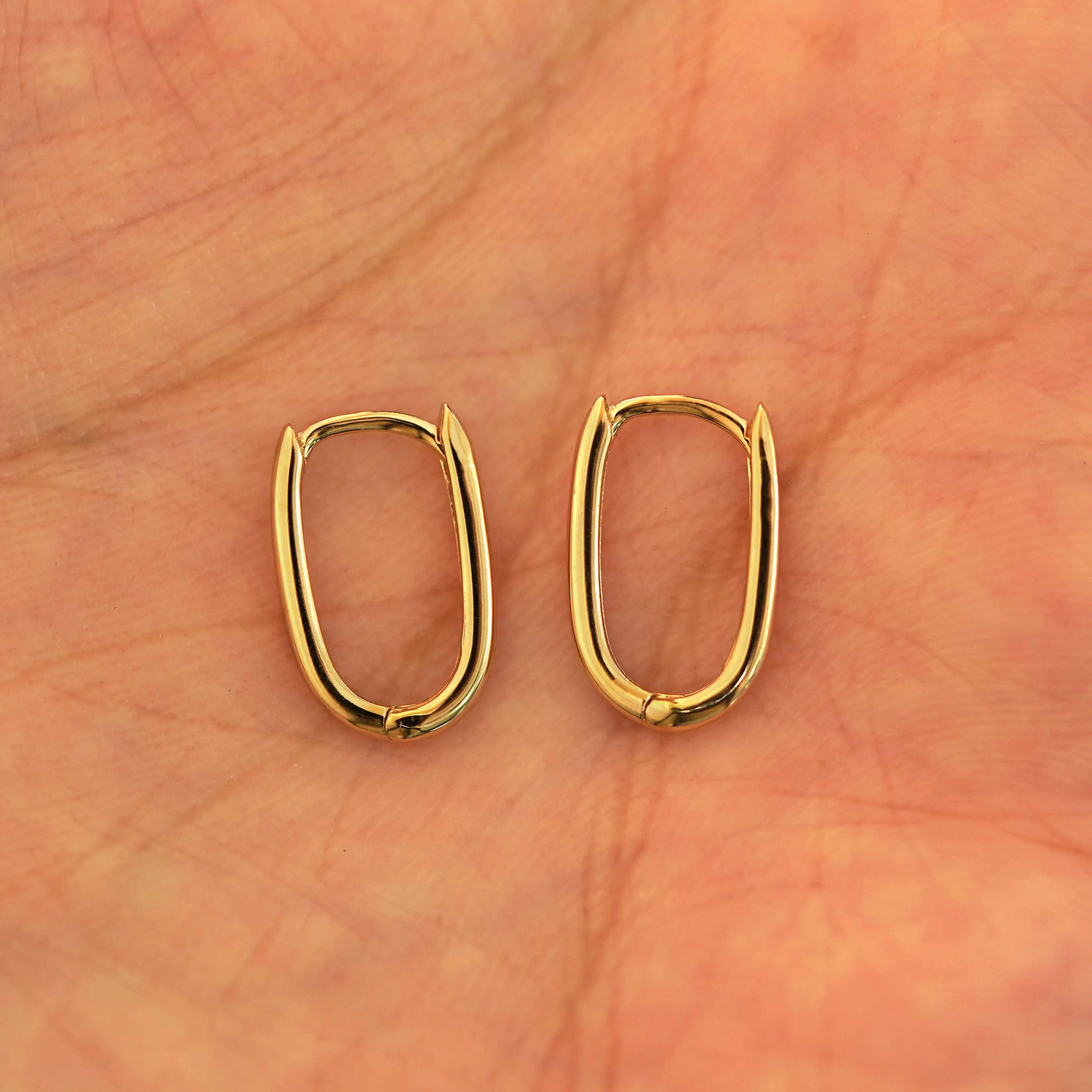Thin Oval Huggie Hoops
