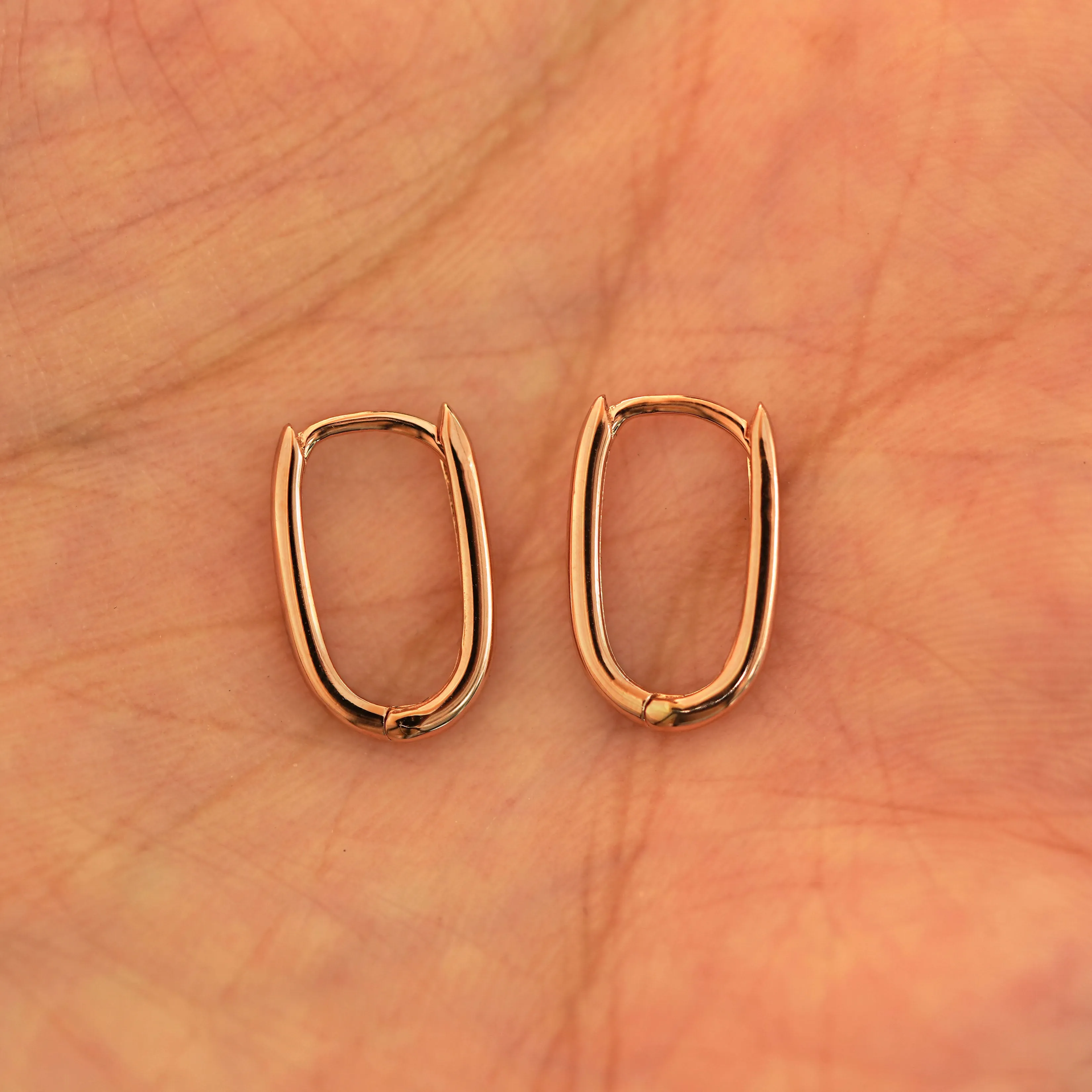 Thin Oval Huggie Hoops