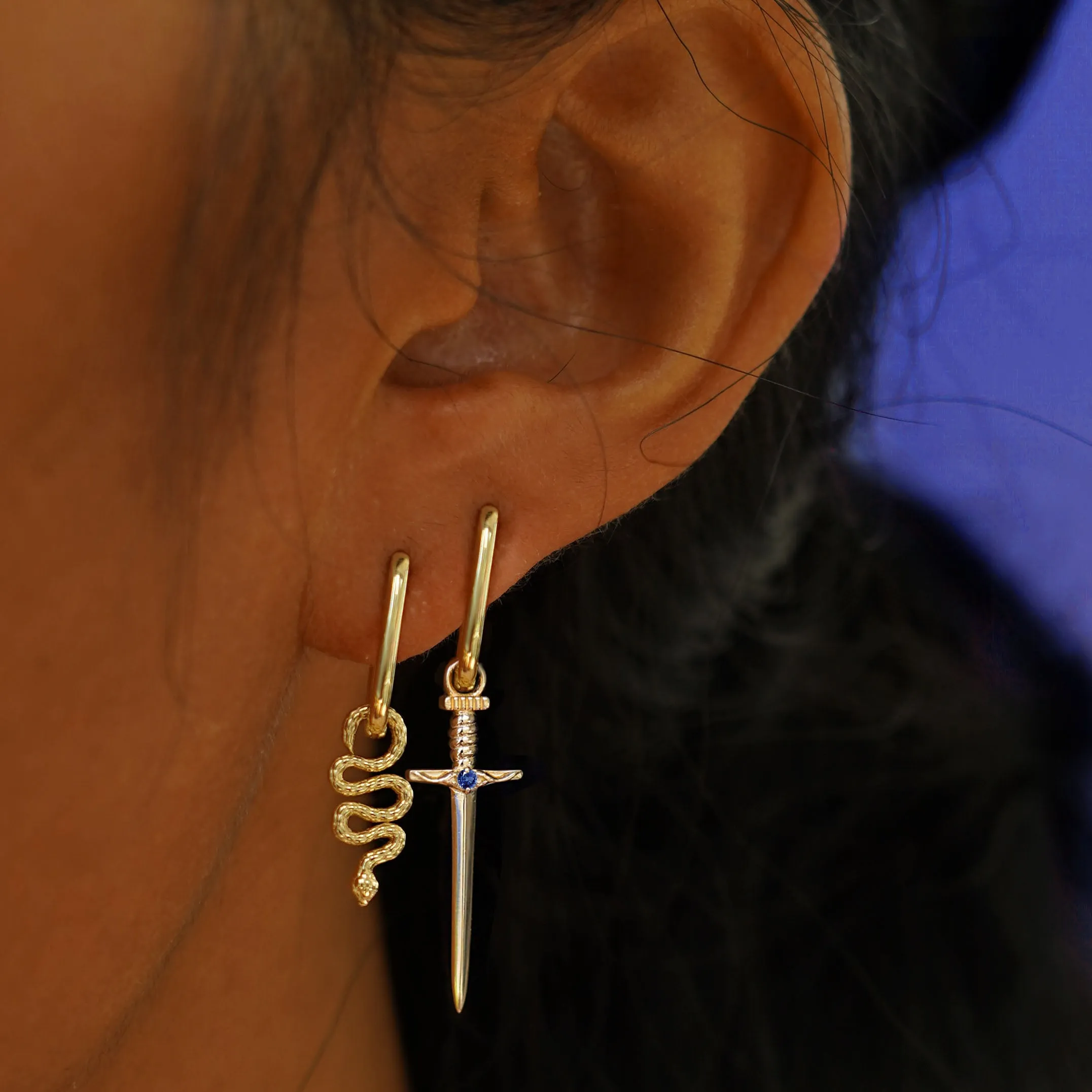 Thin Oval Huggie Hoops