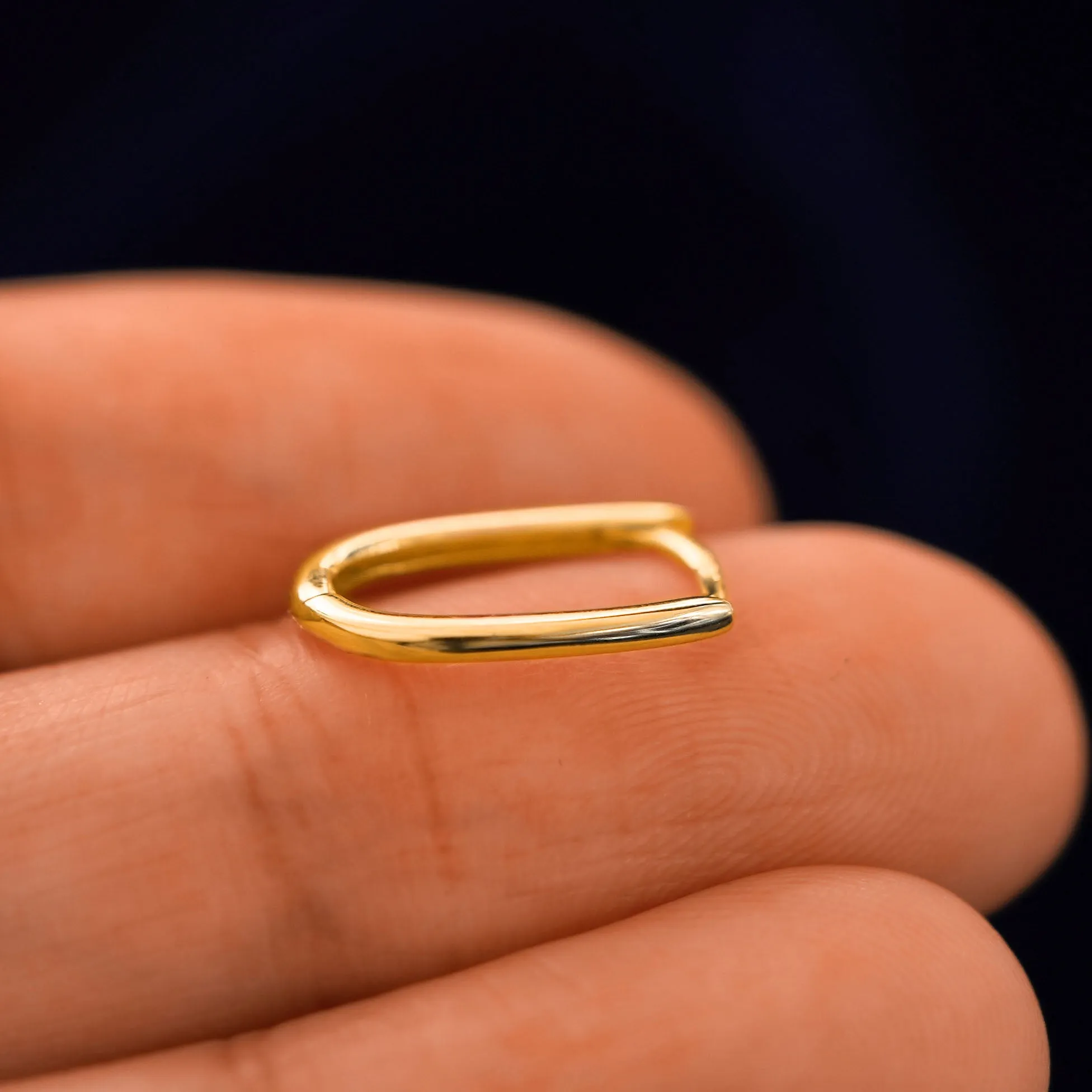 Thin Oval Huggie Hoops