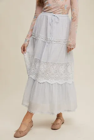 Tiered Lace Maxi Skirt