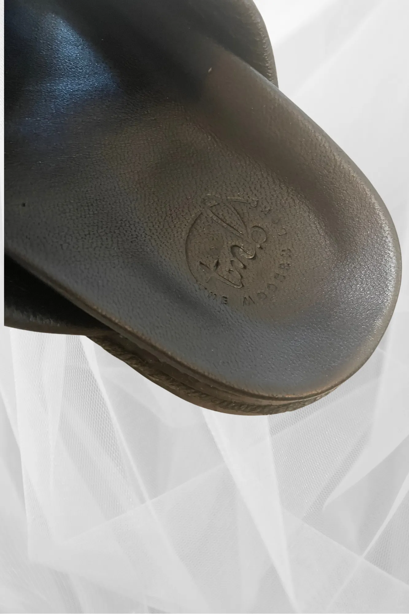 TMB 'Milly' Leather Slides - Black