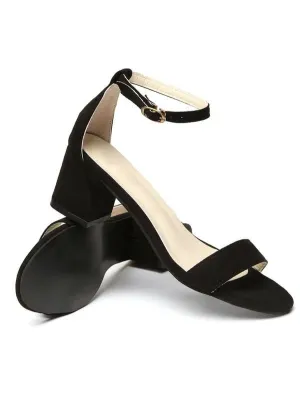 Two Part Chunky Heels - Black