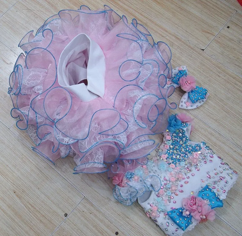 Two pieces Infant/toddler/baby/children/kids/newborn Pageant Dress with Hair bow G102