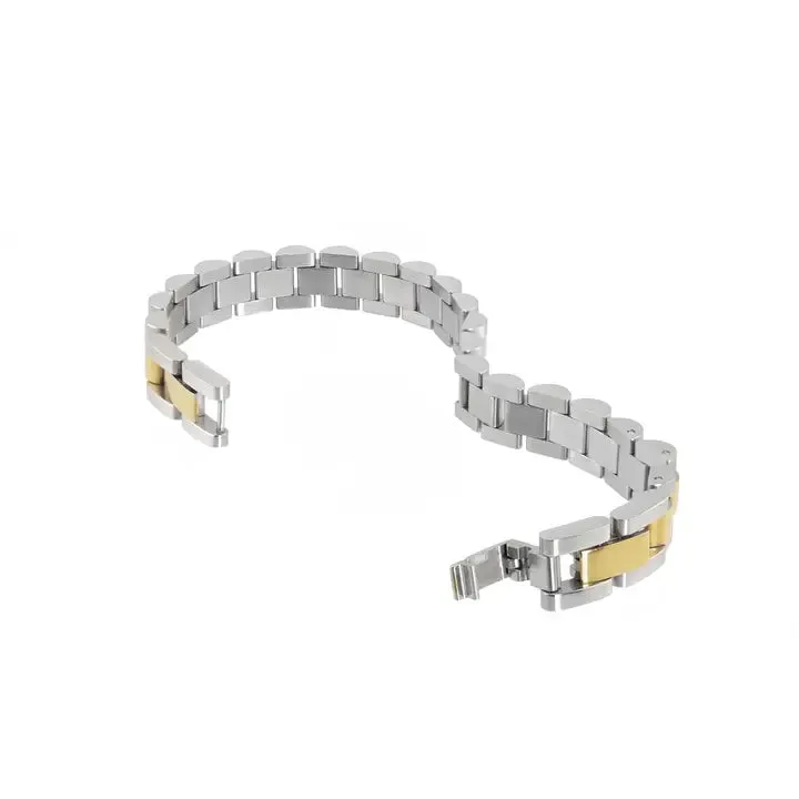 Two-Tone Watch Band Bracelet