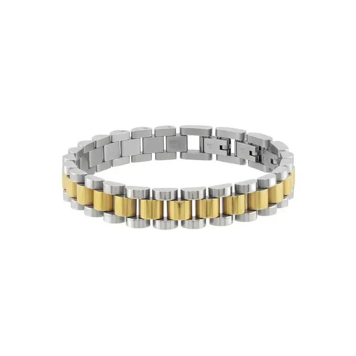 Two-Tone Watch Band Bracelet