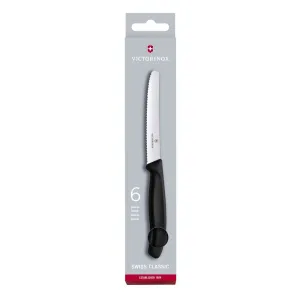 Victorinox Classic Steak & Tomato Round Tip Wavy Edge Knife 6 Piece Set 11cm