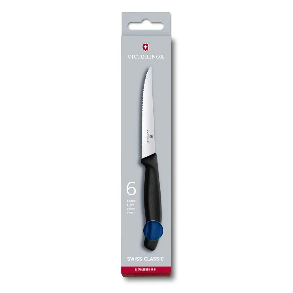 Victorinox Classic Steak Wavy Edge Pointed Knife 6 Piece Set 11cm