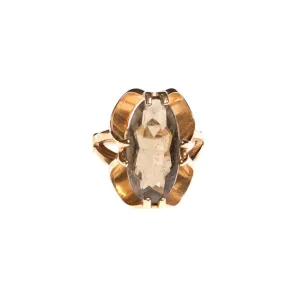 Vintage 1950s Espo Olive Quartz Cocktail Ring