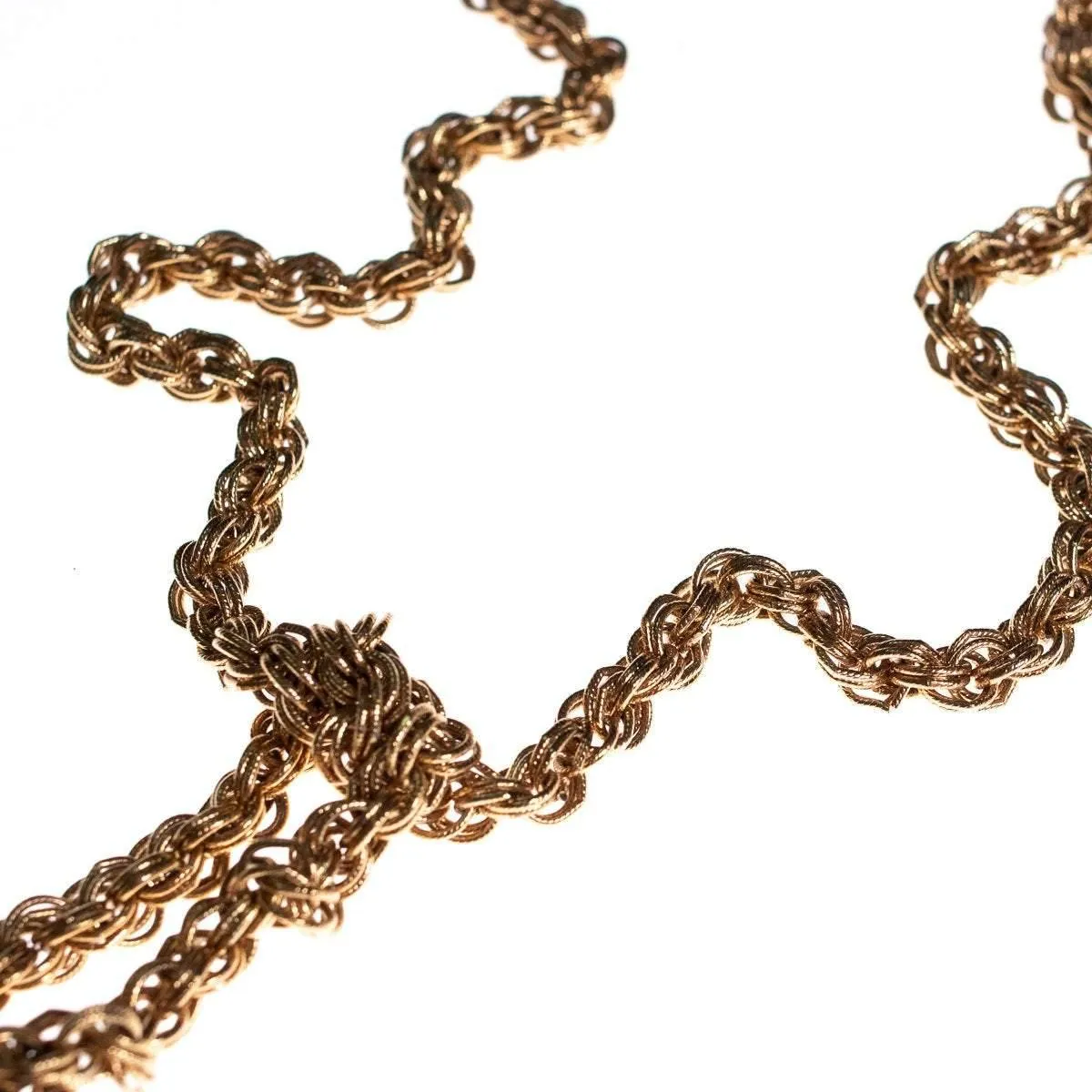 Vintage 1960s Monet Bolero Gold Lariat Necklace with Intricate Detailing