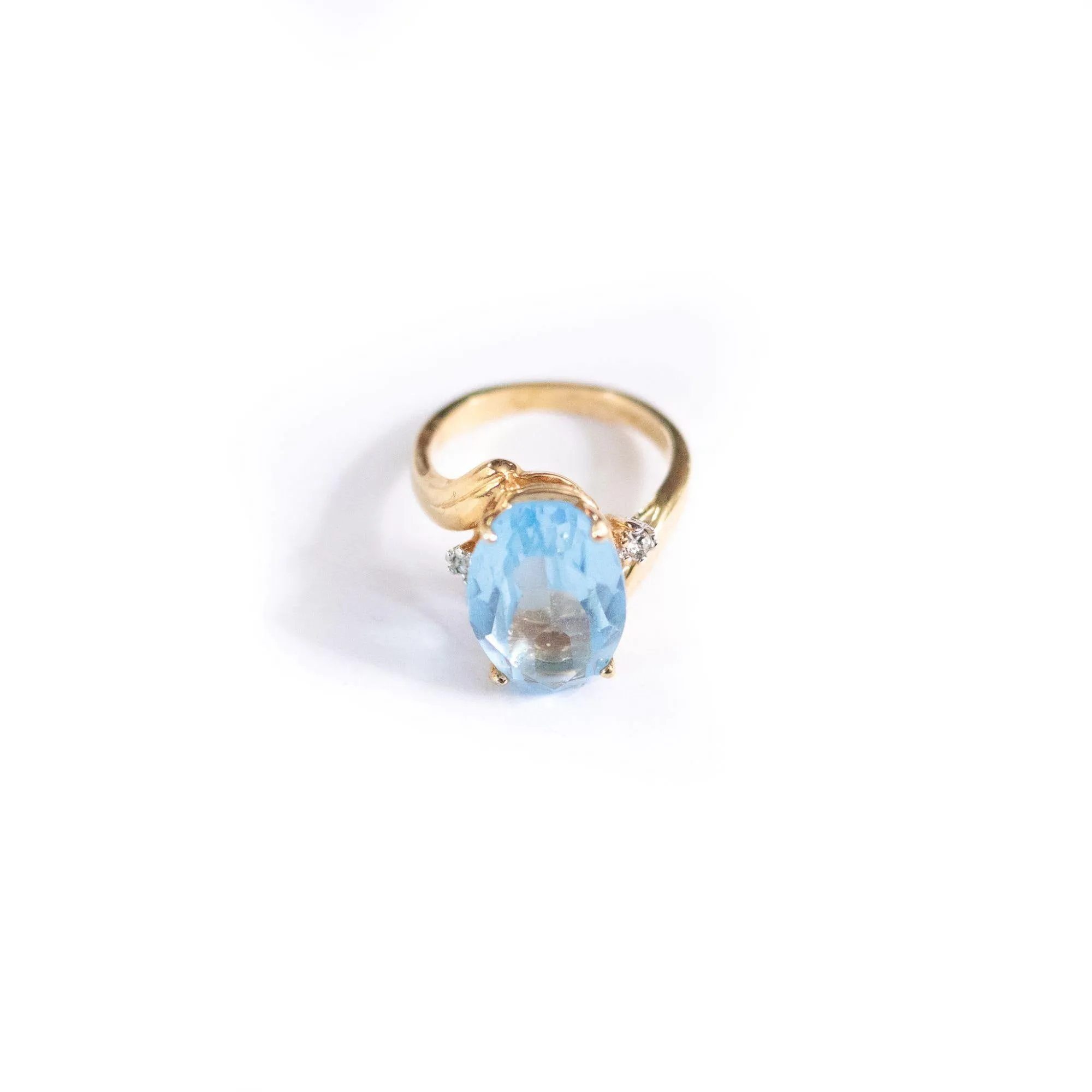 Vintage Blue Crystal Cocktail Statement Ring