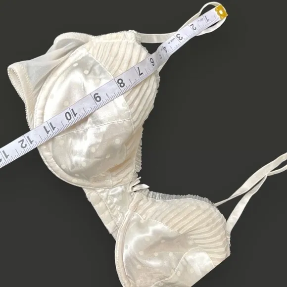 Vintage Fredericks of Hollywood 34C/36C satin bra striped vtg lingerie