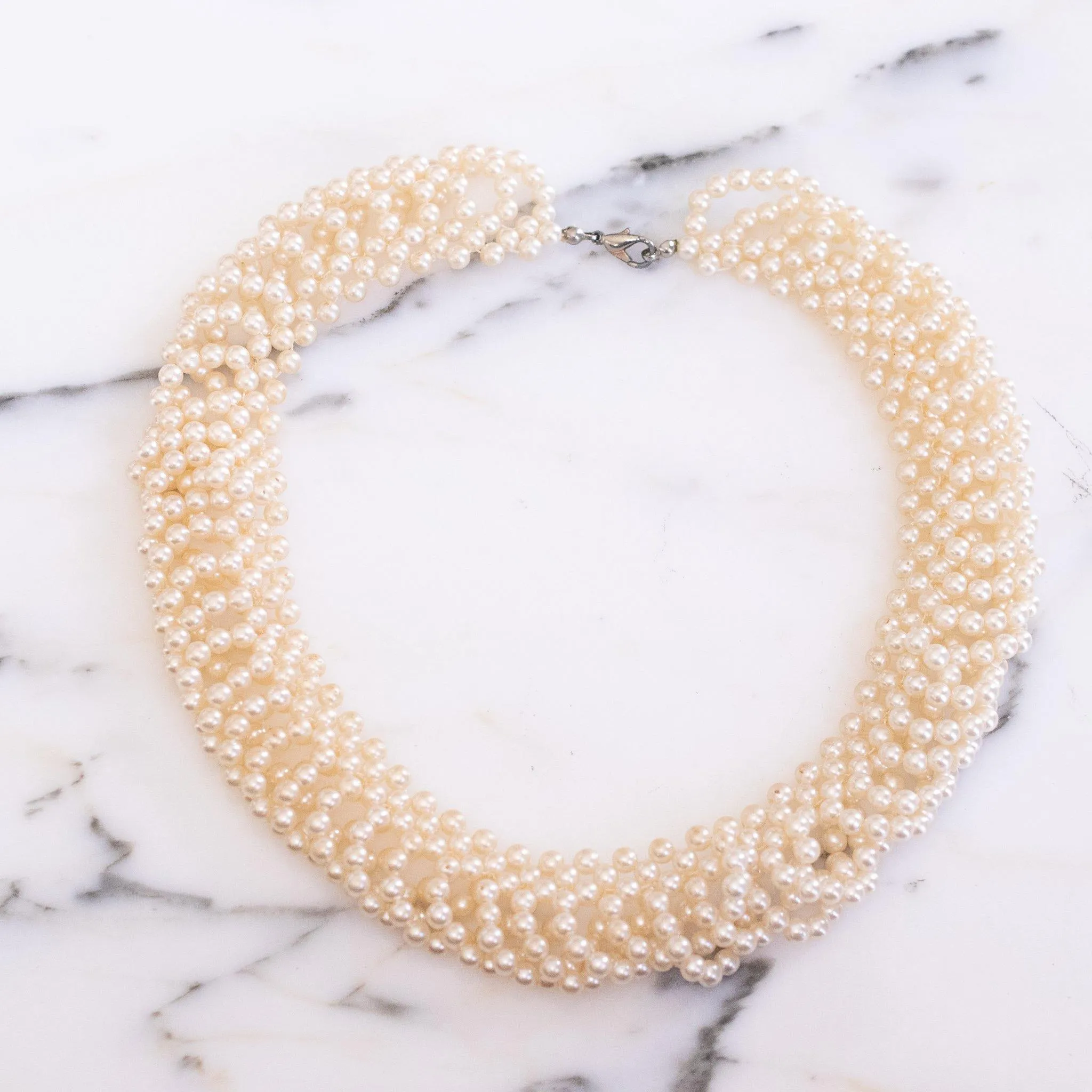 Vintage Looped Pearl Collar Necklace