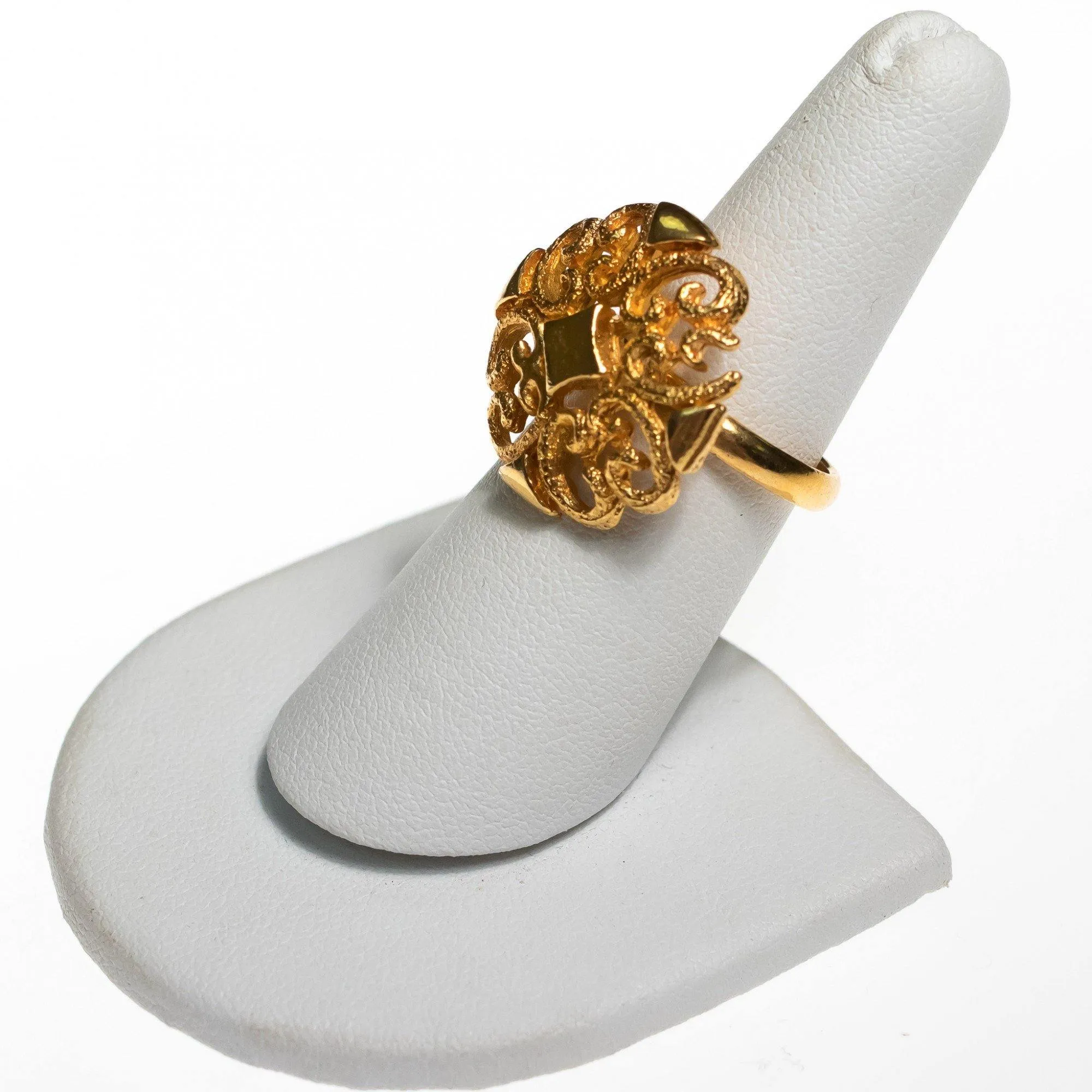 Vintage Mid Century Modern Gold Scroll Ring