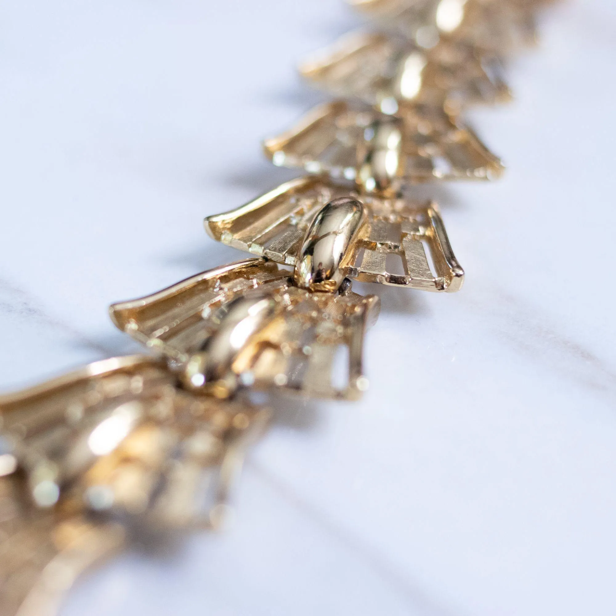 Vintage Monet Fan Link Bracelet