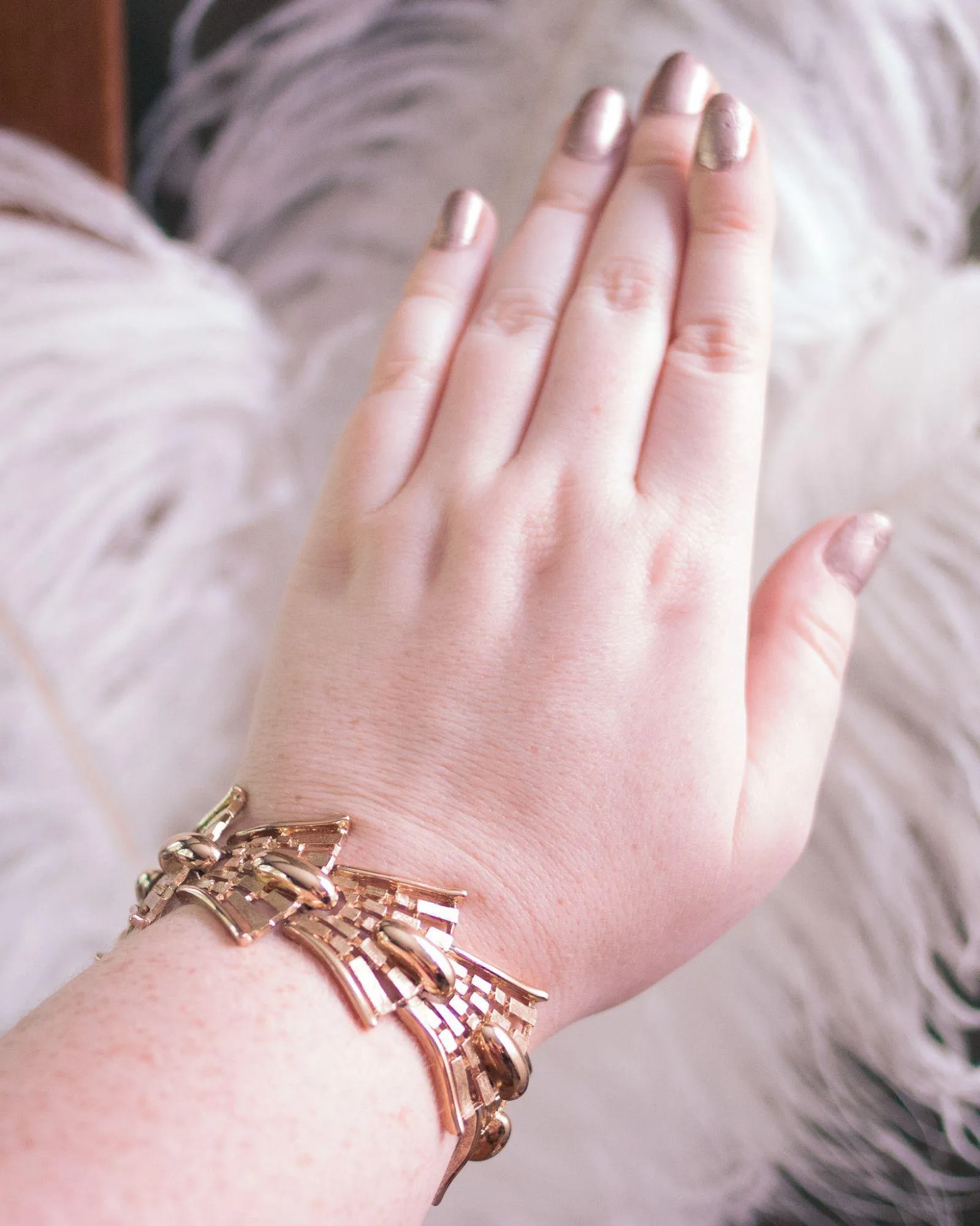 Vintage Monet Fan Link Bracelet