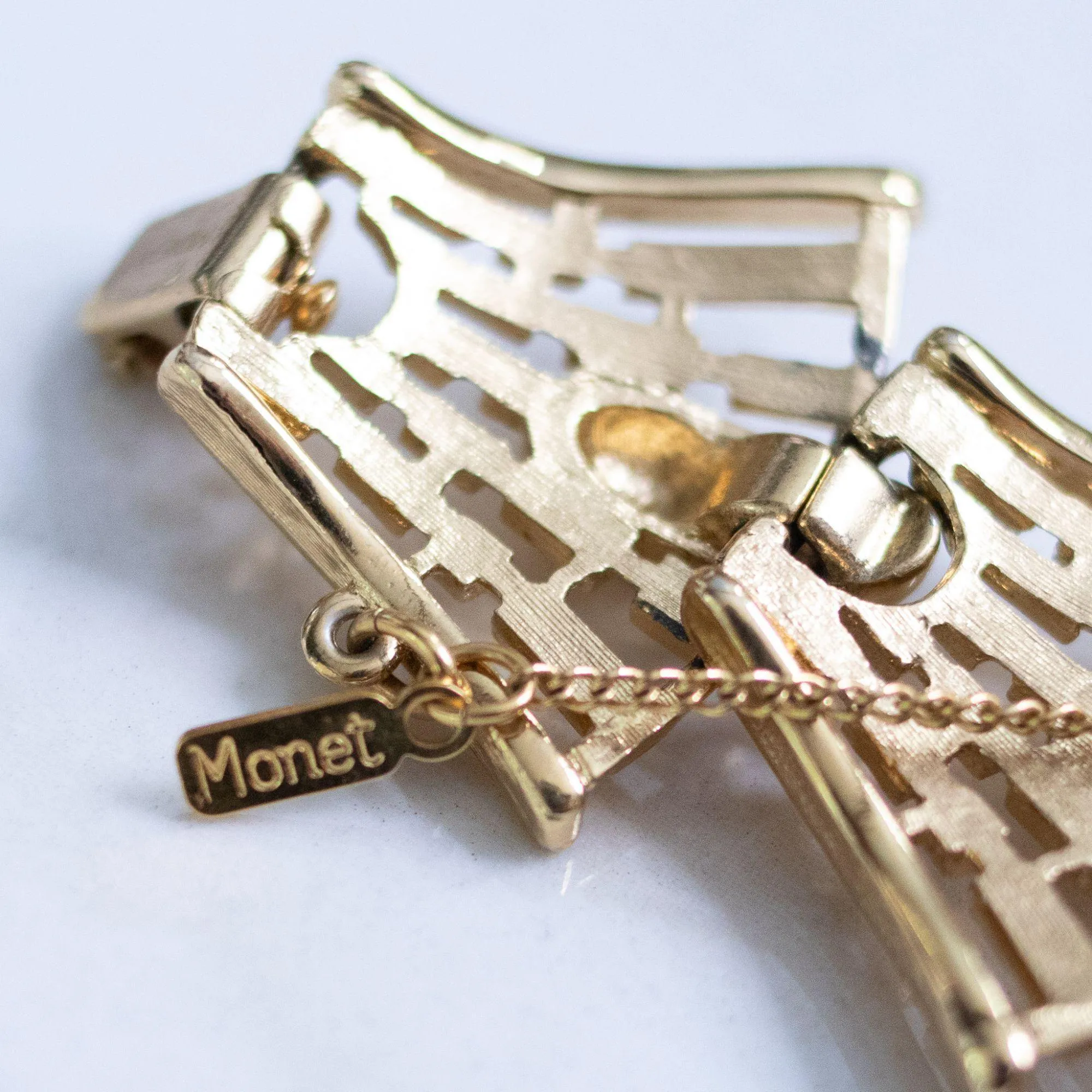 Vintage Monet Fan Link Bracelet