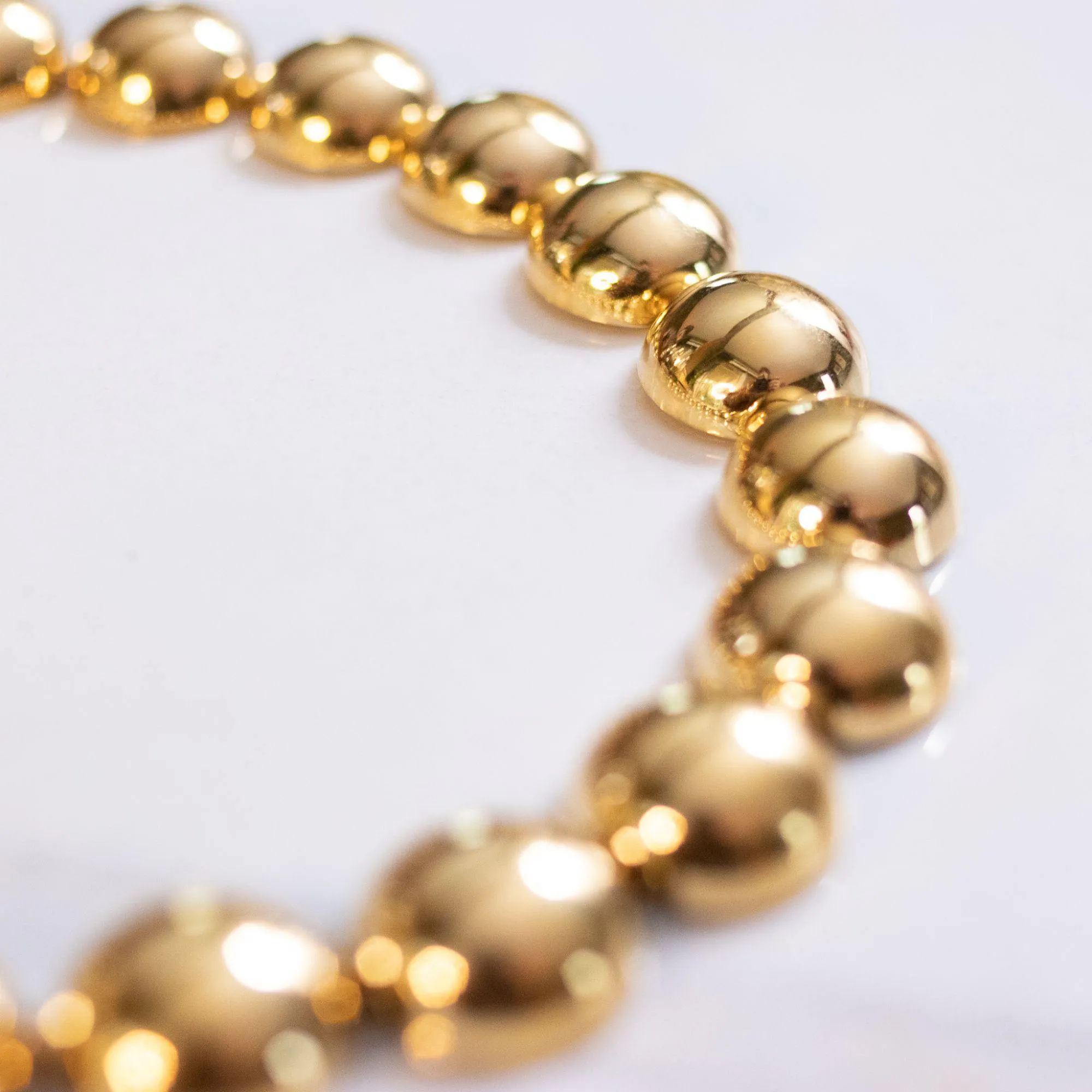 Vintage Monet  Flat Bead Chunky Gold Bracelet