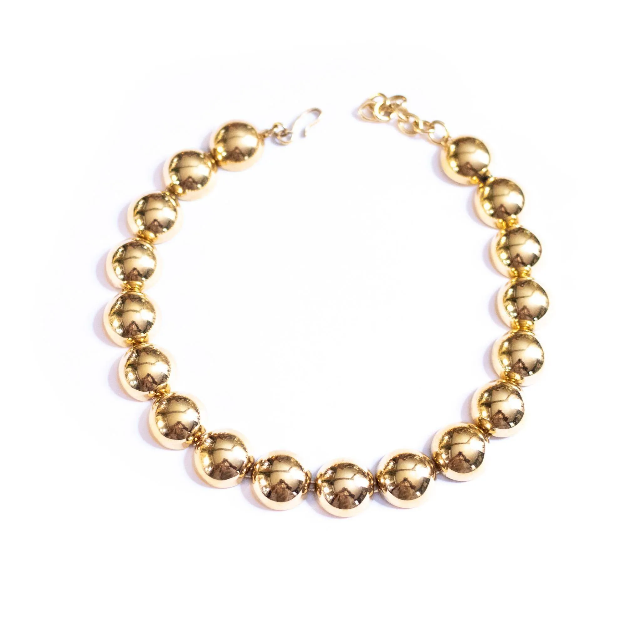 Vintage Monet  Flat Bead Chunky Gold Bracelet
