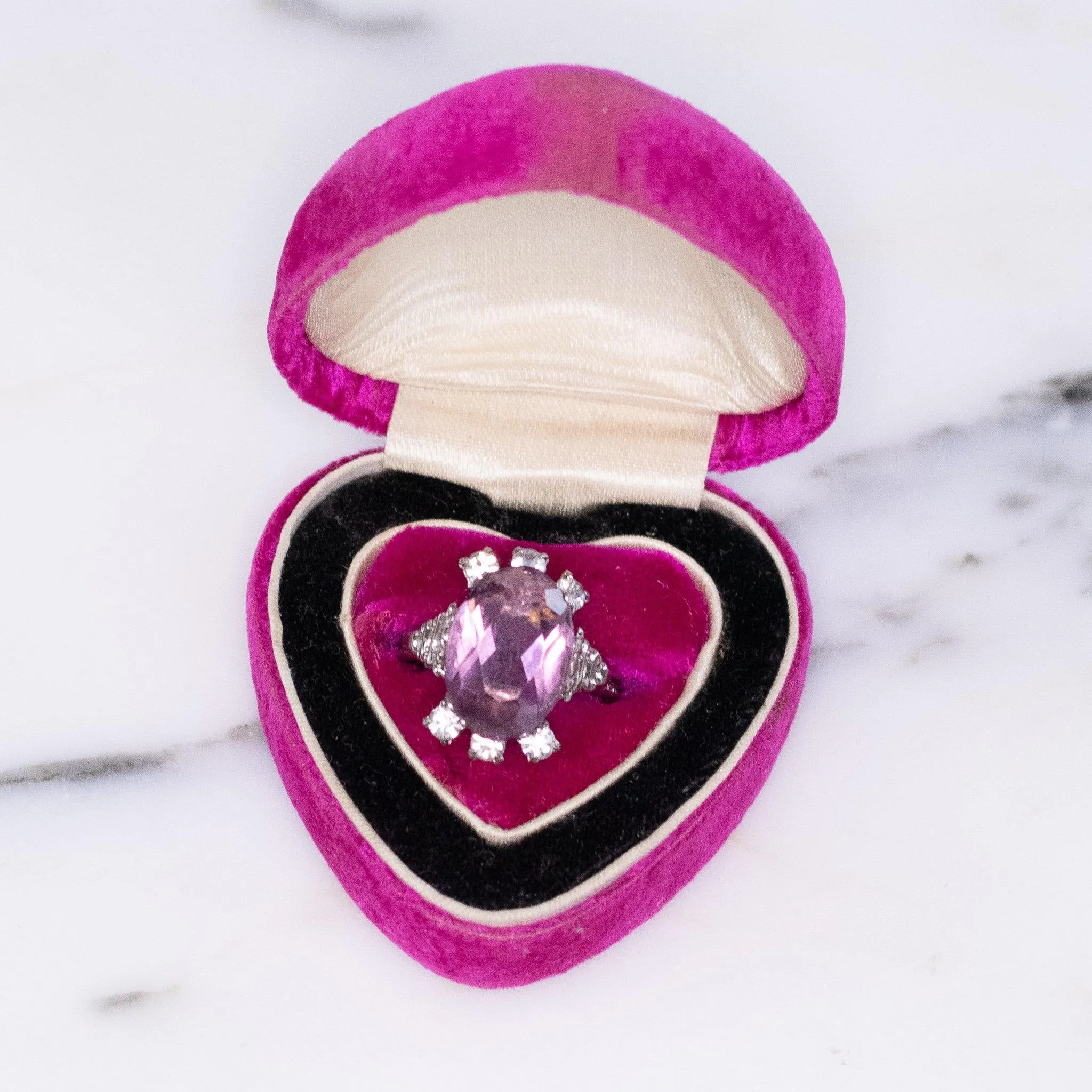 Vintage Purple Crystal Cocktail Statement Ring
