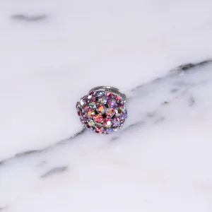 Vintage Red Aurora Borealis Rhinestone Cluster Cocktail Ring