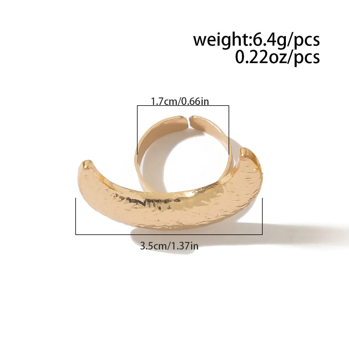 Vintage Round Compass Textured Moon Flower Ring Set